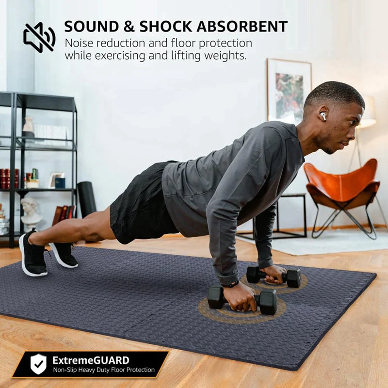 NNEOBA Durable Exercise Mat for Home Gym & Yoga (12 pack)