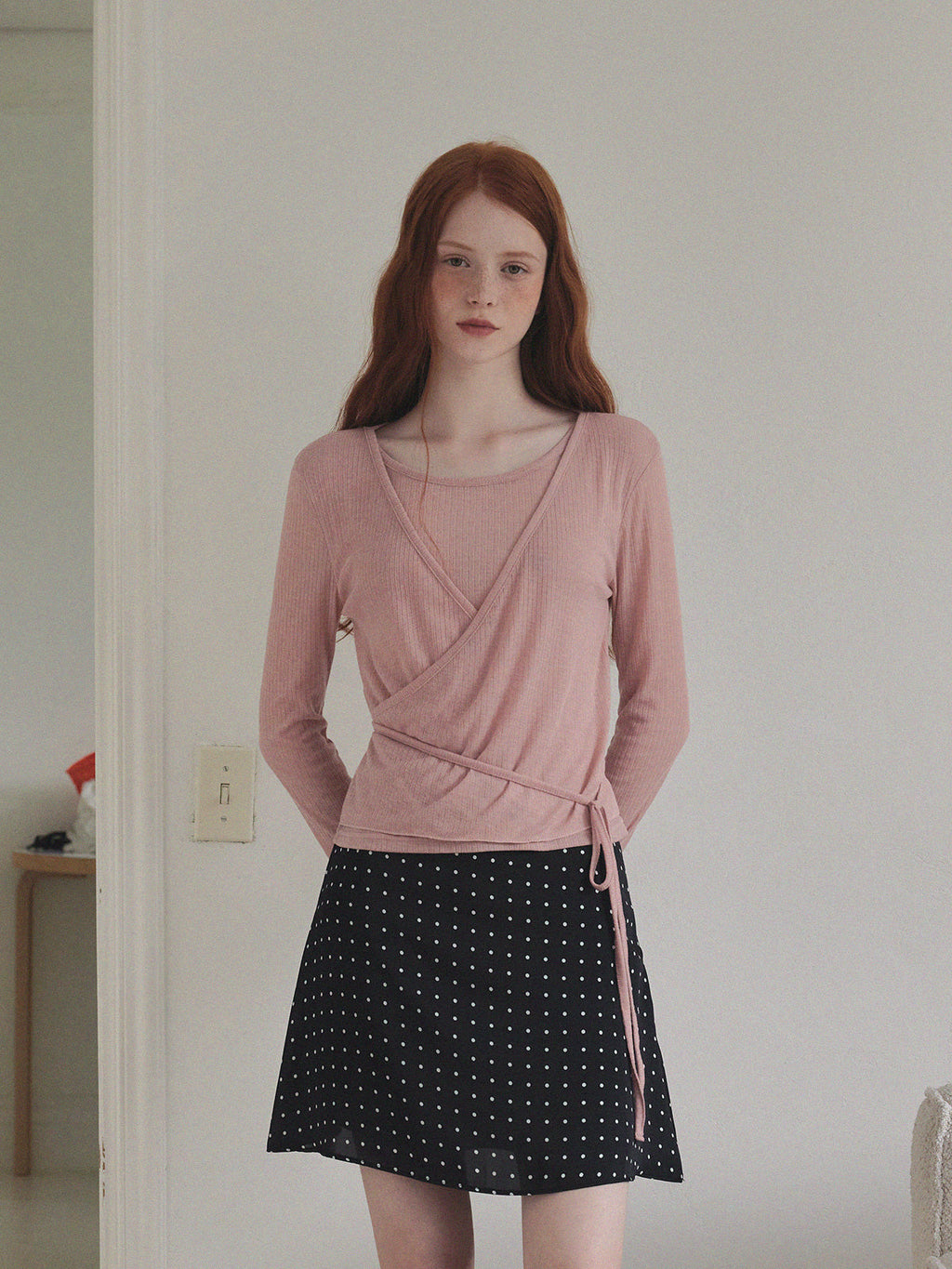 [TWEE] Eren Layered Wrap Long Sleeve T-Shirt