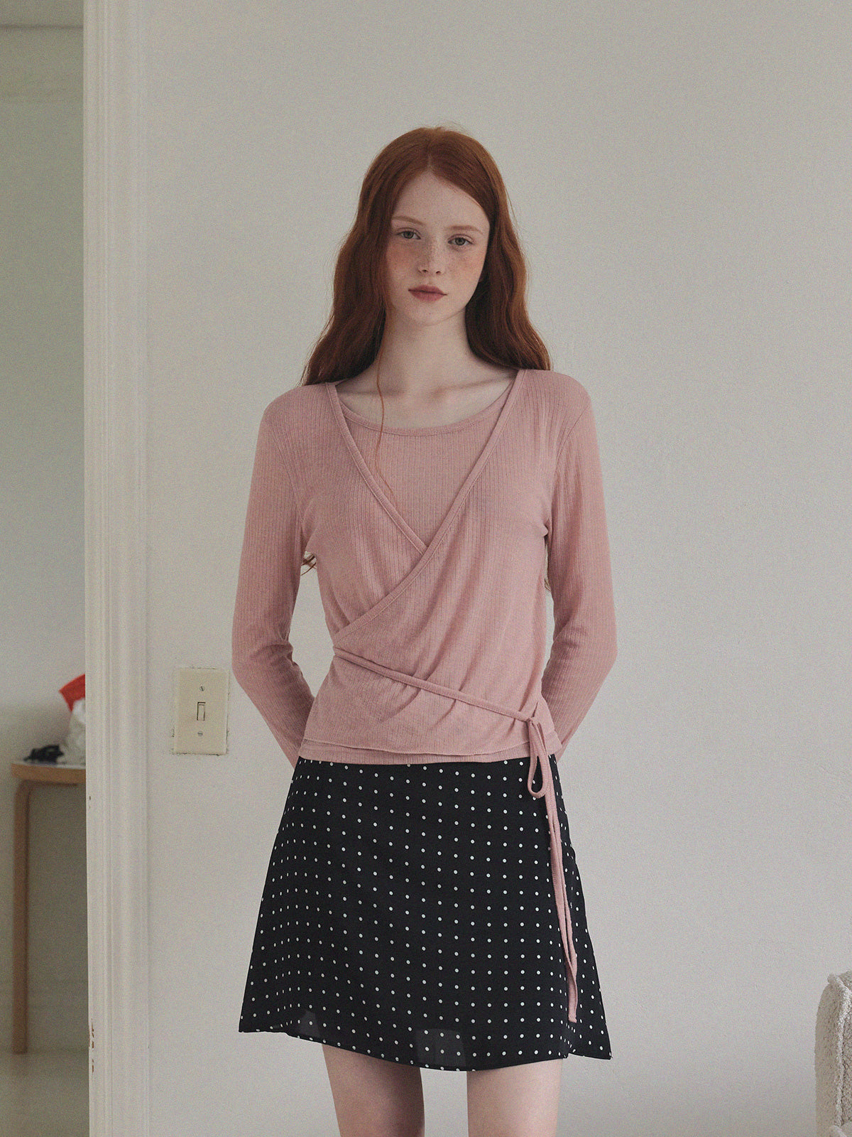 [TWEE] Eren Layered Wrap Long Sleeve T-Shirt