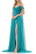 Colors Dress Side-Drapes Long Chiffon A-Line Gown