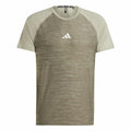 Men’s Short Sleeve T-Shirt Adidas Gym+ 3 Bandas Brown