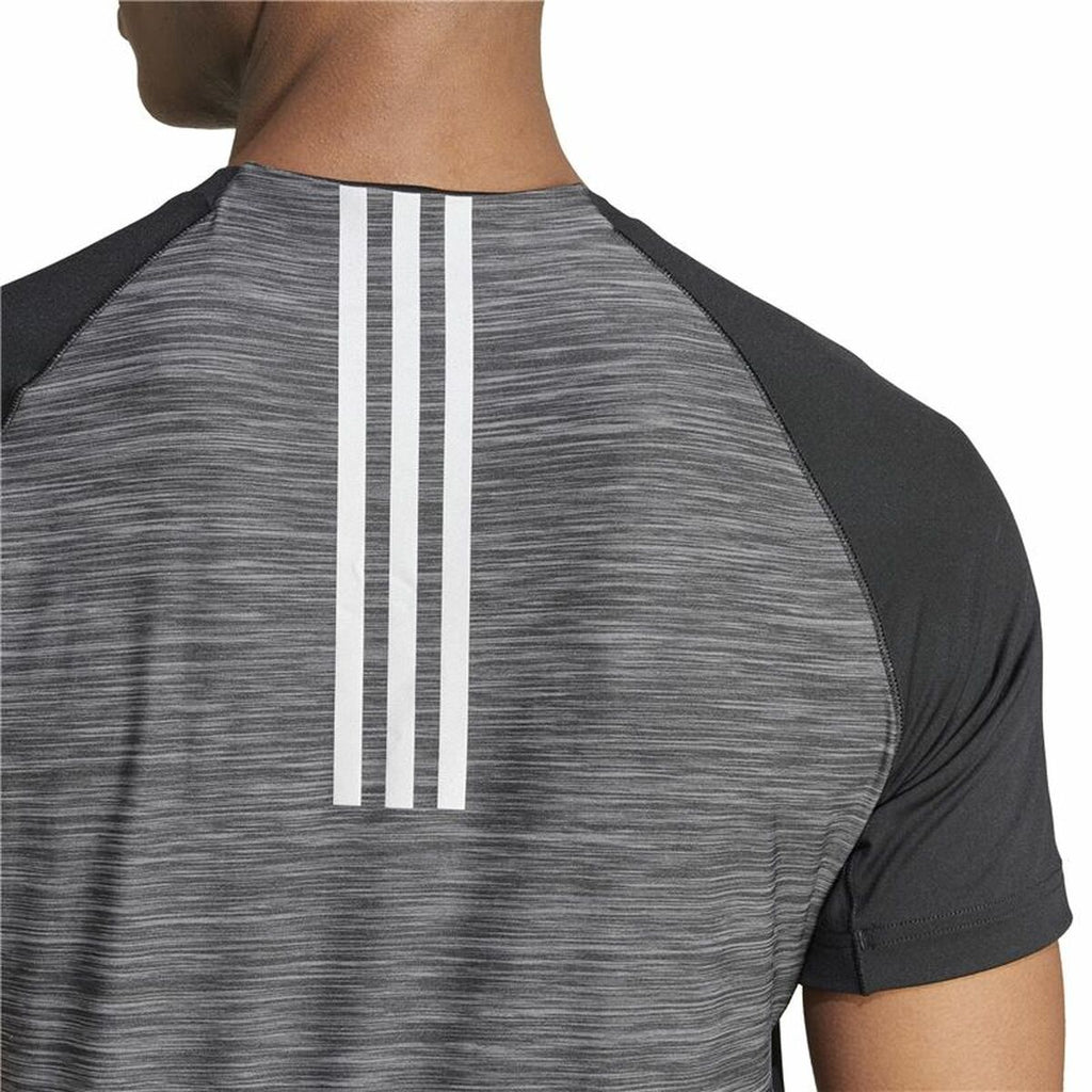Men’s Short Sleeve T-Shirt Adidas Gym+ Training Black Grey
