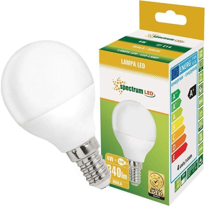 Spectrum LED Żarówka LED kulka E14 230V 4W neutral NW SPECTRUM (WOJ14504)