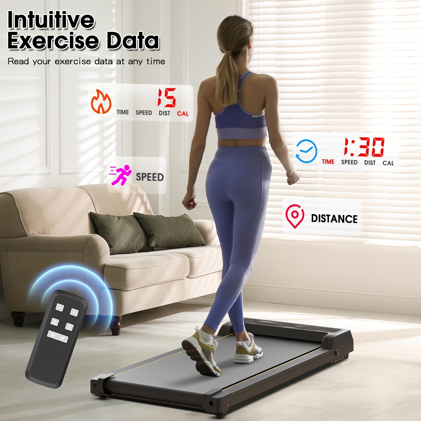 NNETM Under Desk Walking Pad - Home Gym Office Fitness Equipment(Black)