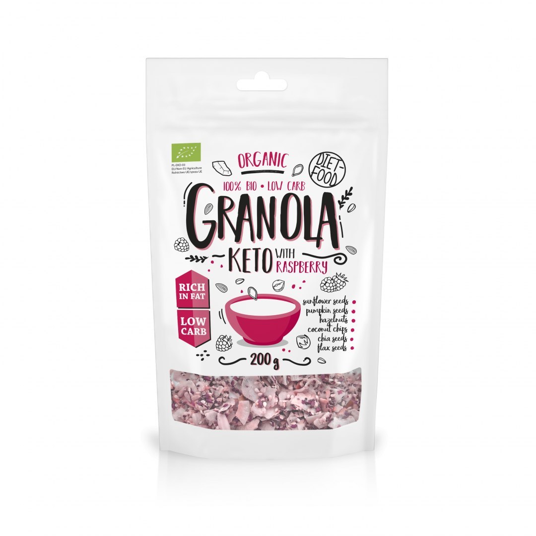 Diet-Food BIO KETO GRANOLA RASPBERRY - 200 g