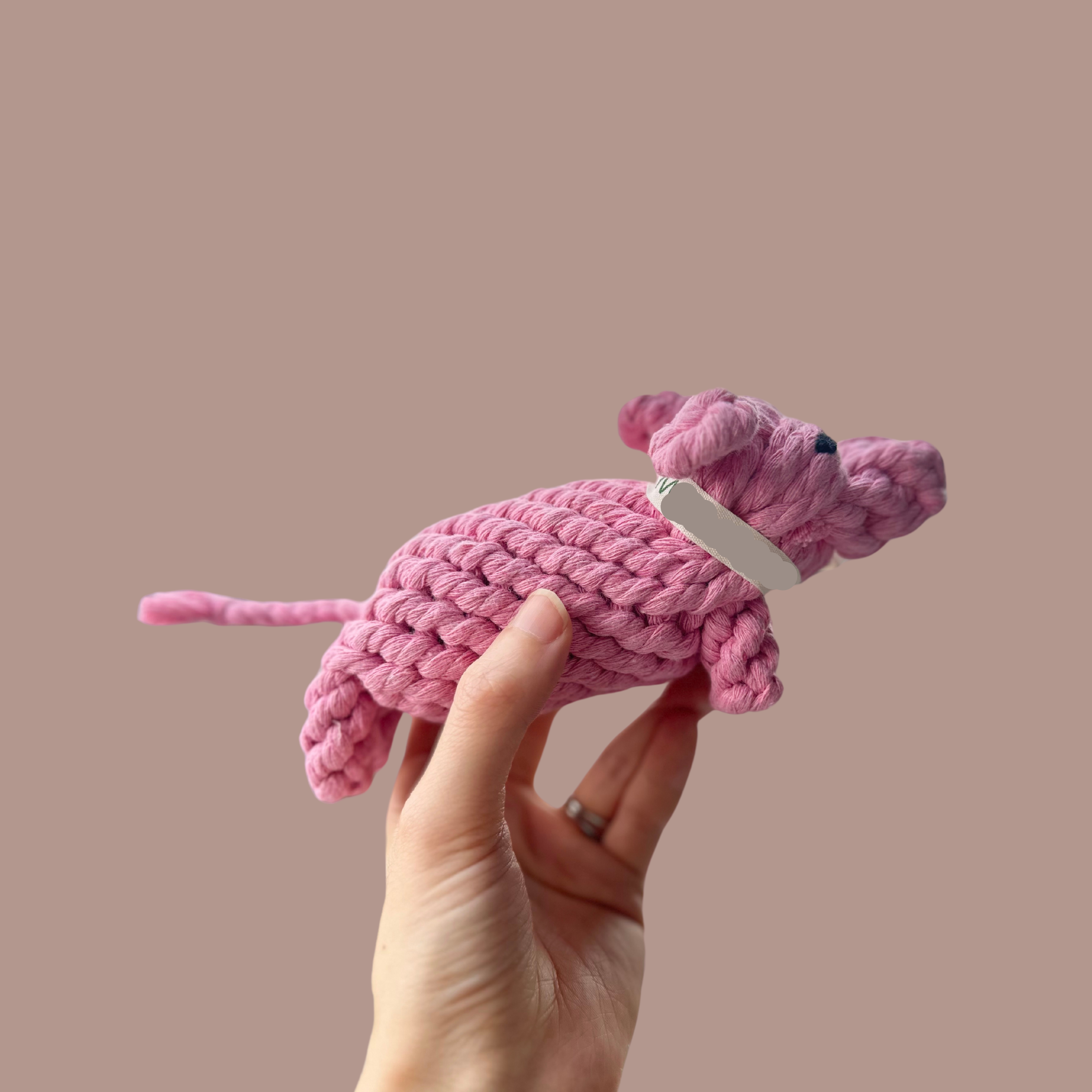 Piggy Pink Rope Dog Toy