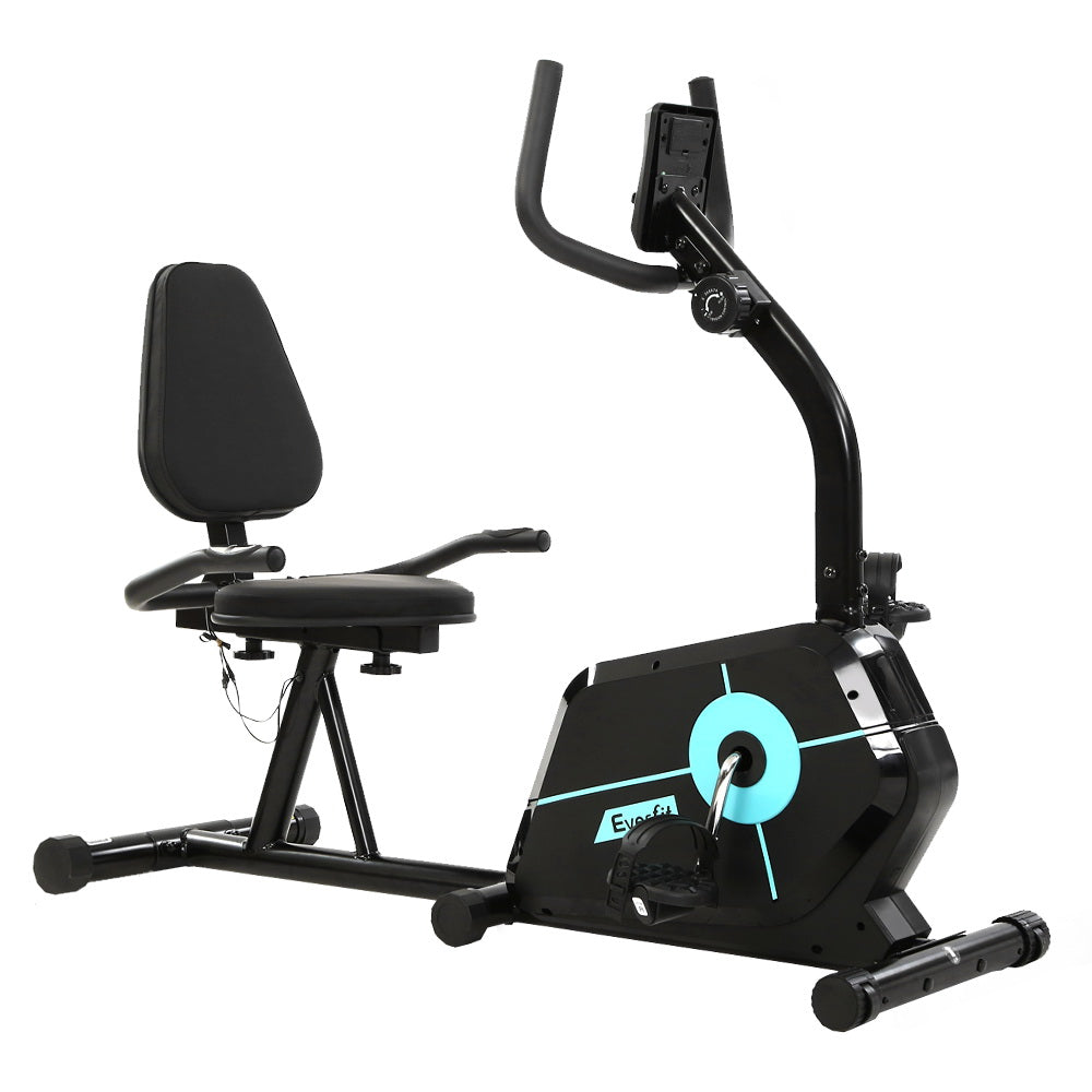 NNEDSZ Magnetic Recumbent Exercise Bike Fitness Cycle Trainer Gym Equipment