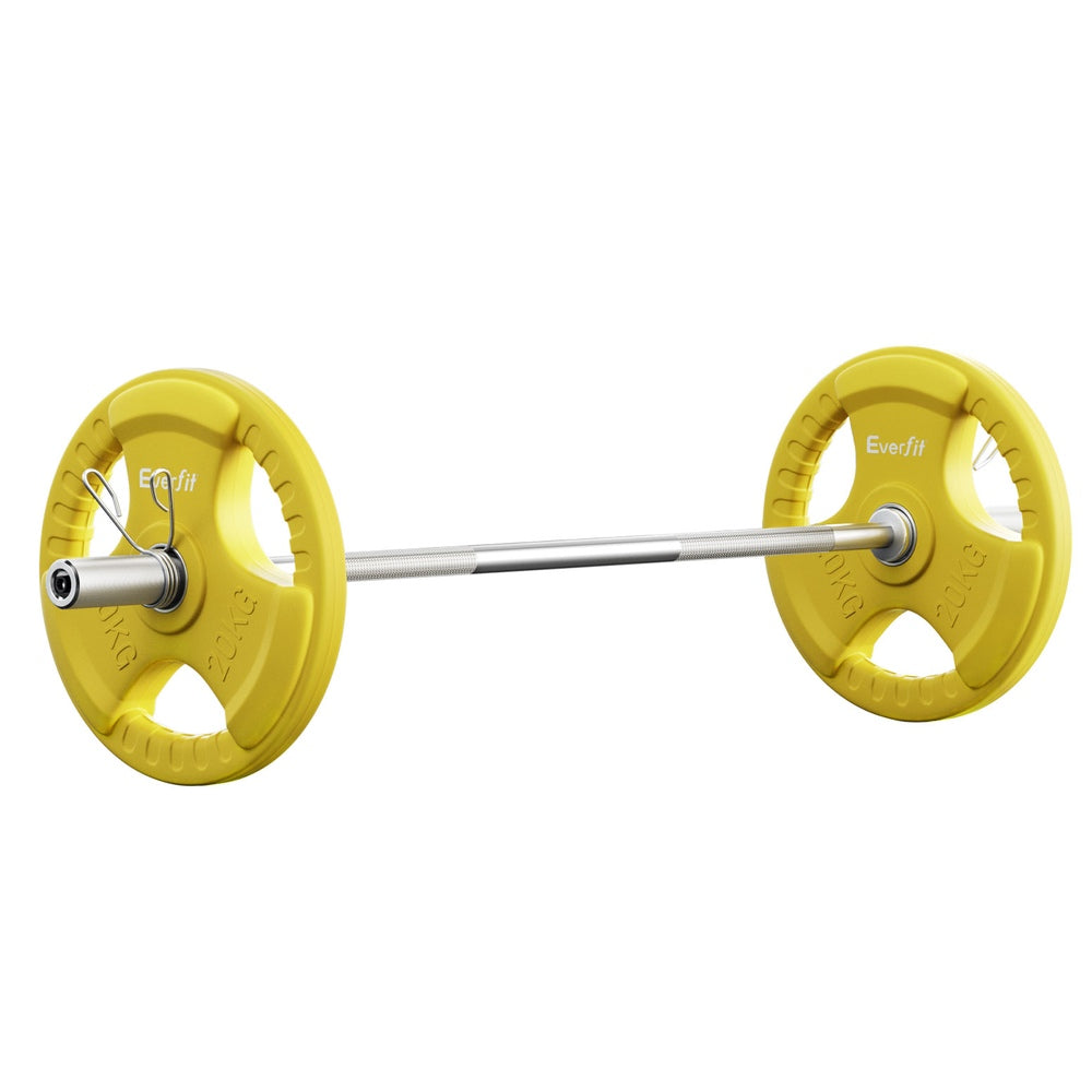 NNEDSZ Barbells 46KG 120CM Dumbbell Barbell Plate Weight Lifting Home Gym Yellow