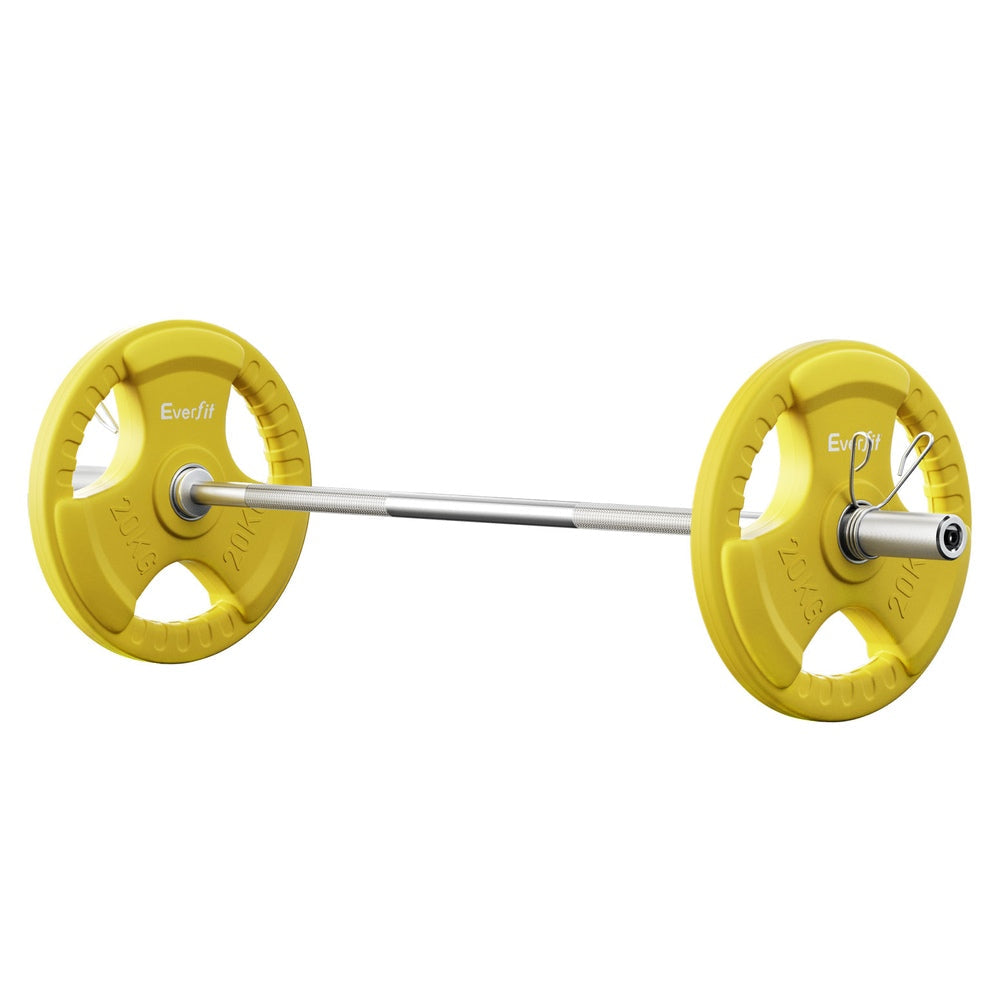 NNEDSZ Barbells 46KG 120CM Dumbbell Barbell Plate Weight Lifting Home Gym Yellow