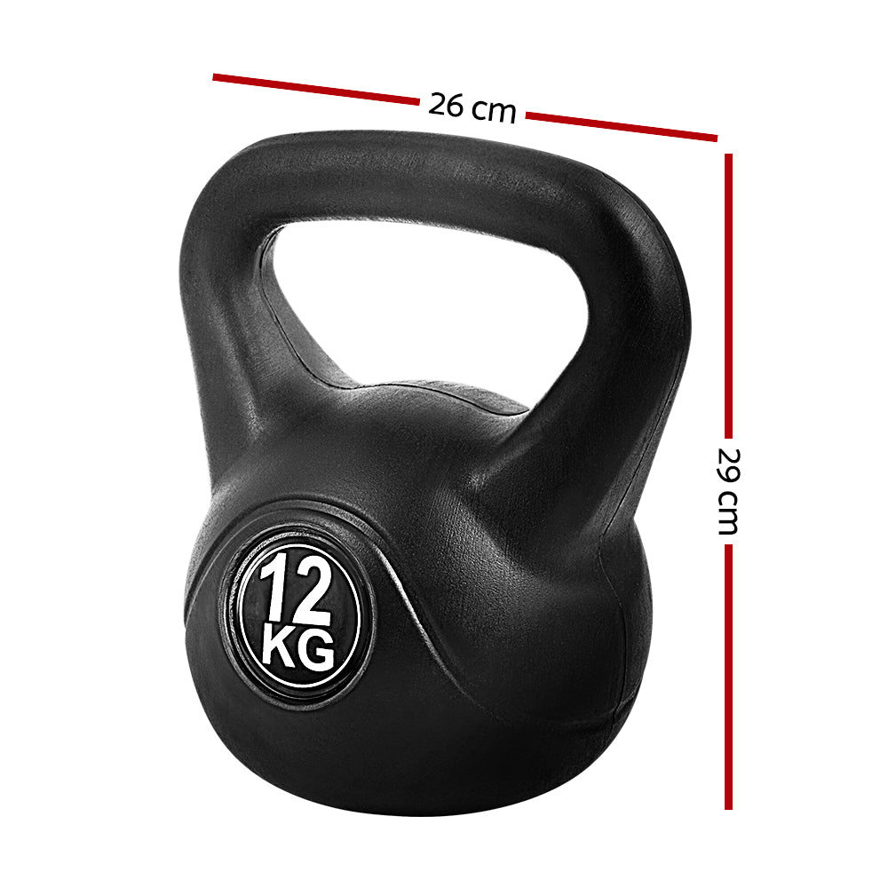NNEDSZ 12kg Kettlebell Set Weight Lifting Bench Dumbbells Kettle Bell Gym Home
