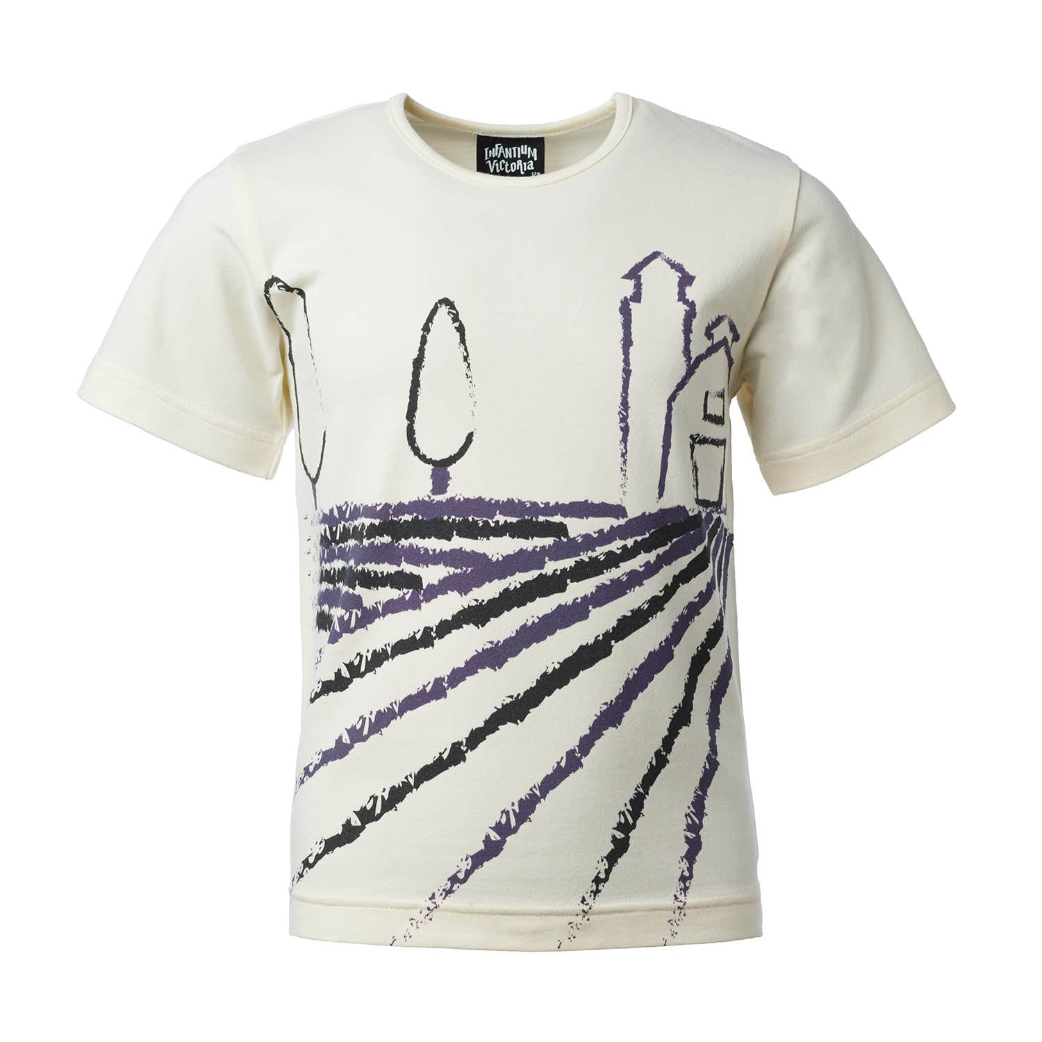 Off-White Short Sleeve T-Shirt with Toscana Print