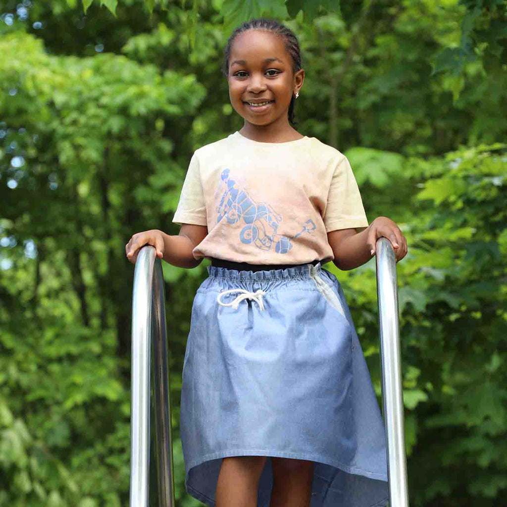 Artisanal T-Shirt Naturally Dyed with Red Onion, Organic