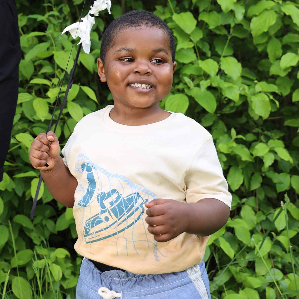 Artisanal T-Shirt Naturally Dyed with Organic Yellow Onion Peels