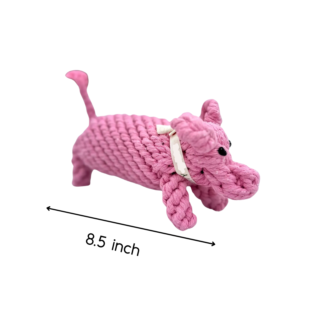 Piggy Pink Rope Dog Toy