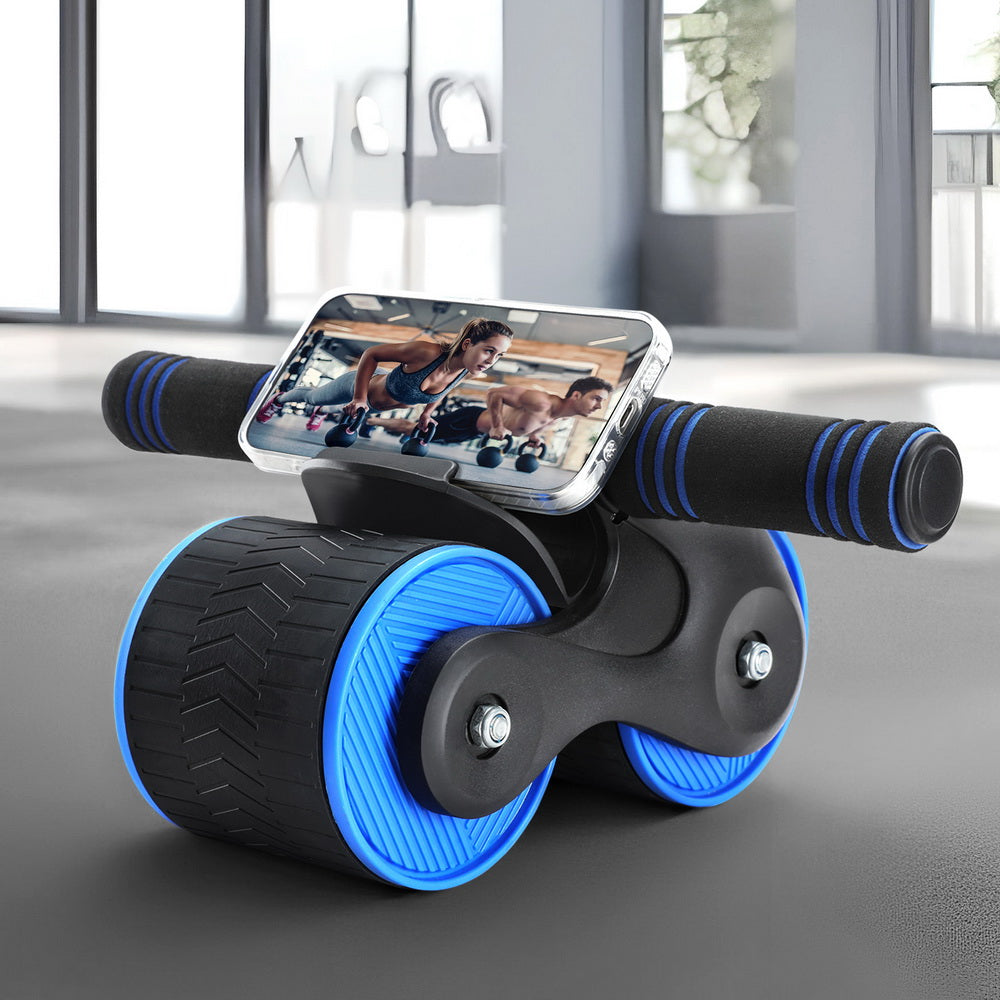 NNEDSZ Ab Roller Automatic Rebound Abdominal Wheel Home Gym Workout Blue