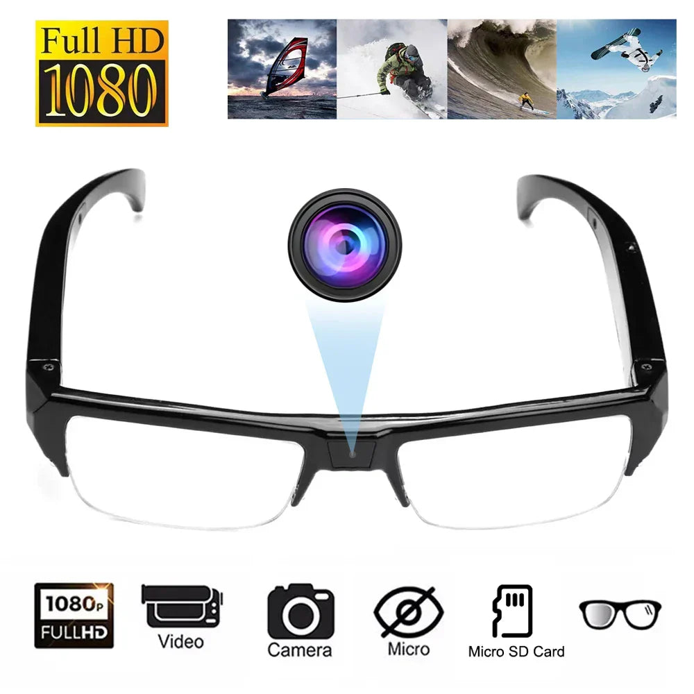 1080P HD Mini Camera Glasses Wearable DVR Video Recorder Black