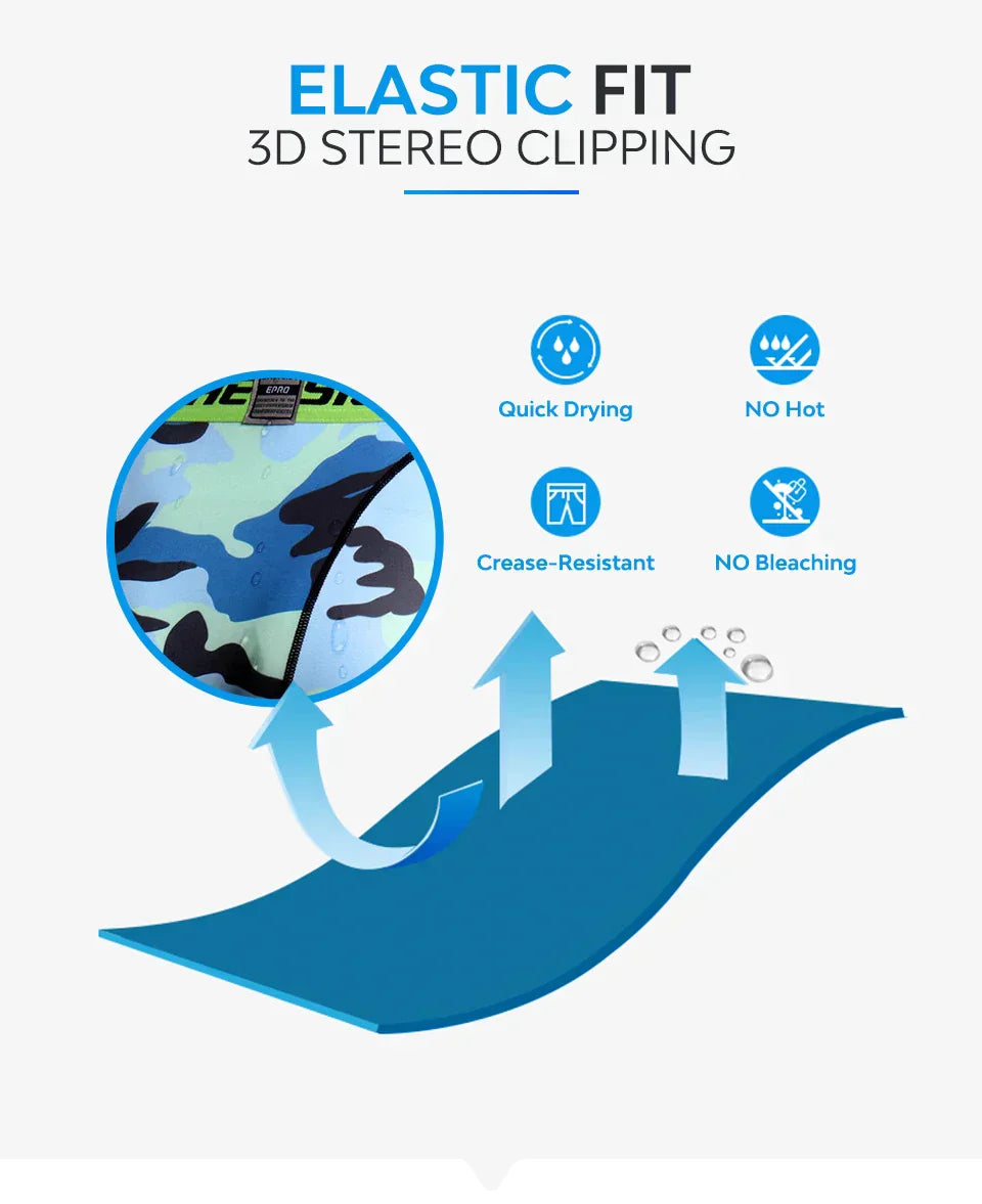 Men's Camouflage Muscle-Building Gym Shorts