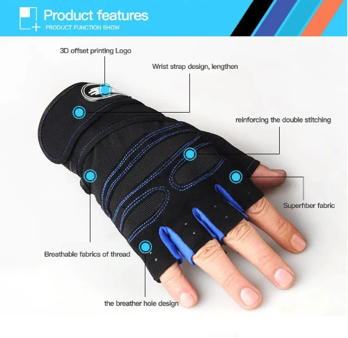 NNEOBA Unisex Gym Gloves with Wrist Support