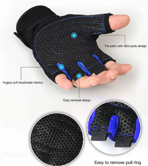 NNEOBA Unisex Gym Gloves with Wrist Support