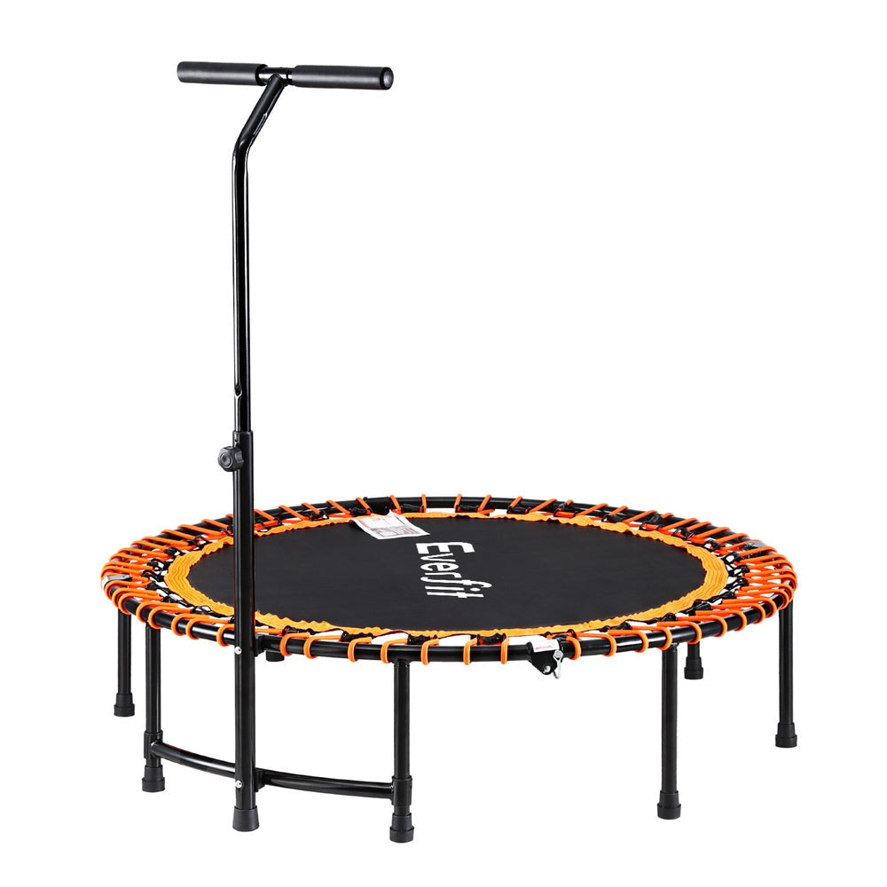 NNEDSZ Everfit 48inch Fitness Foldable Trampoline Jumping Rebounder Home Gym Handrail