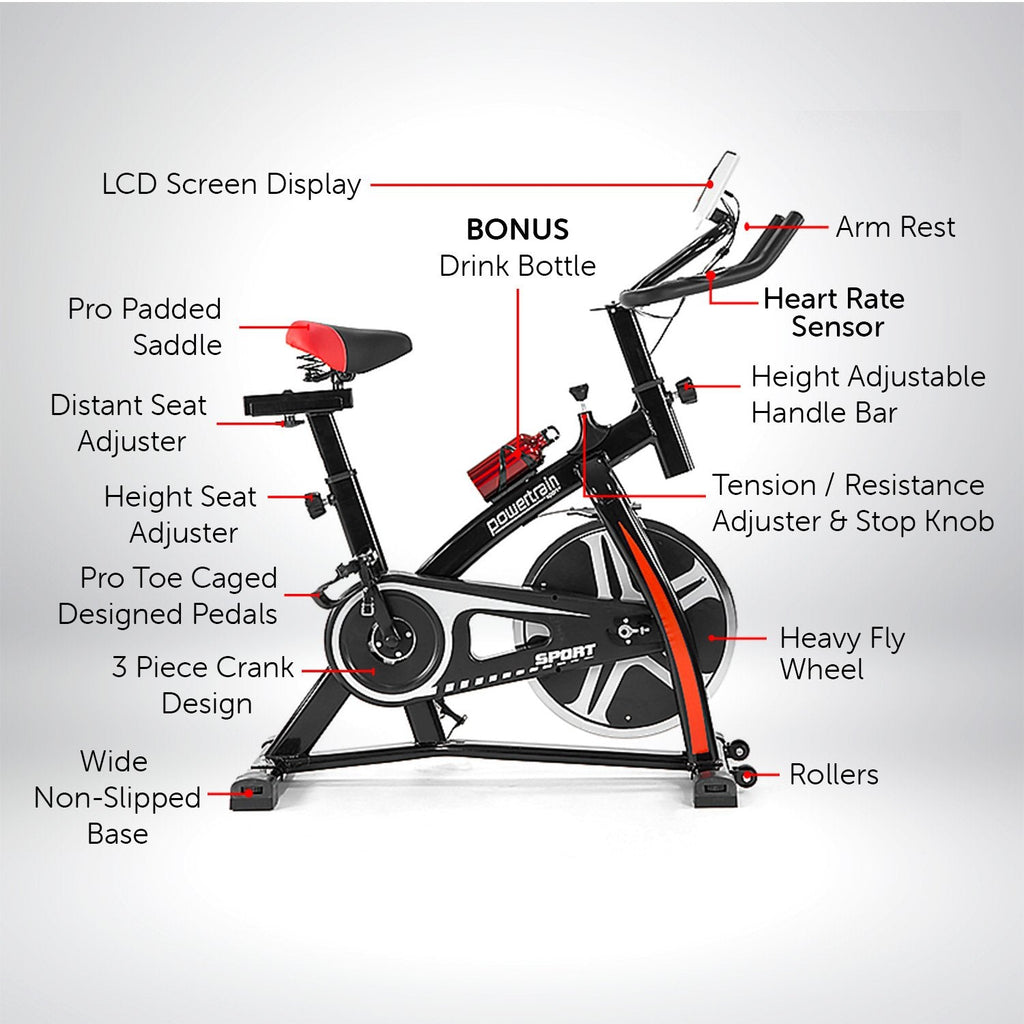 NNEDSZ Home Gym Flywheel Exercise Spin Bike - Black