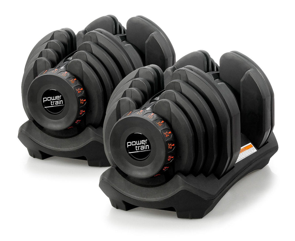 NNEDSZ Powertrain2 x 40kg Adjustable Dumbbells Home Gym Set
