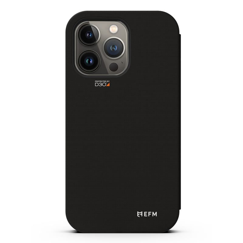 NNEDSZ EFM Miami Leather Wallet Case Armour with D3O For iPhone 13 Pro Max (6.7") - Smoke Black