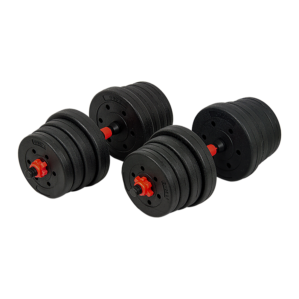 NNEDSZ 30kg Adjustable Rubber Dumbbell Set Barbell Home GYM Exercise Weights