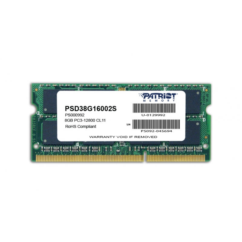 Pamäť RAM DDR3 Patriot PSD38G16002S 8 GB (PSD38G16002S)