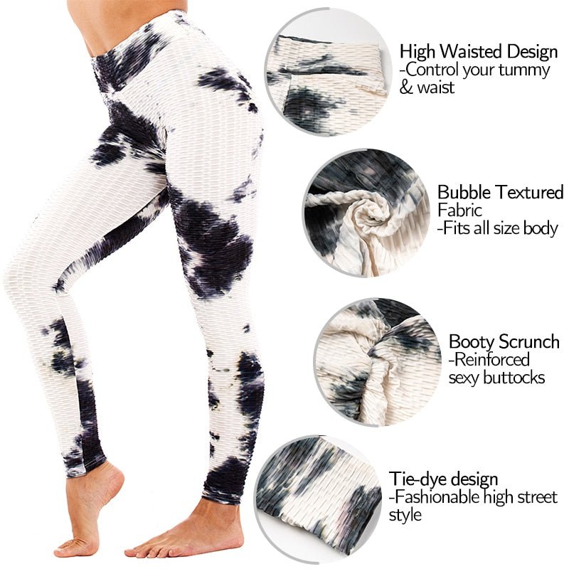 Booty Enhancing Tie-dye Print Workout Pants Gym Fitness Leggings High Waist Seamless Leggins Jogging Trousers Training Wear