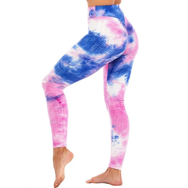 Booty Enhancing Tie-dye Print Workout Pants Gym Fitness Leggings High Waist Seamless Leggins Jogging Trousers Training Wear