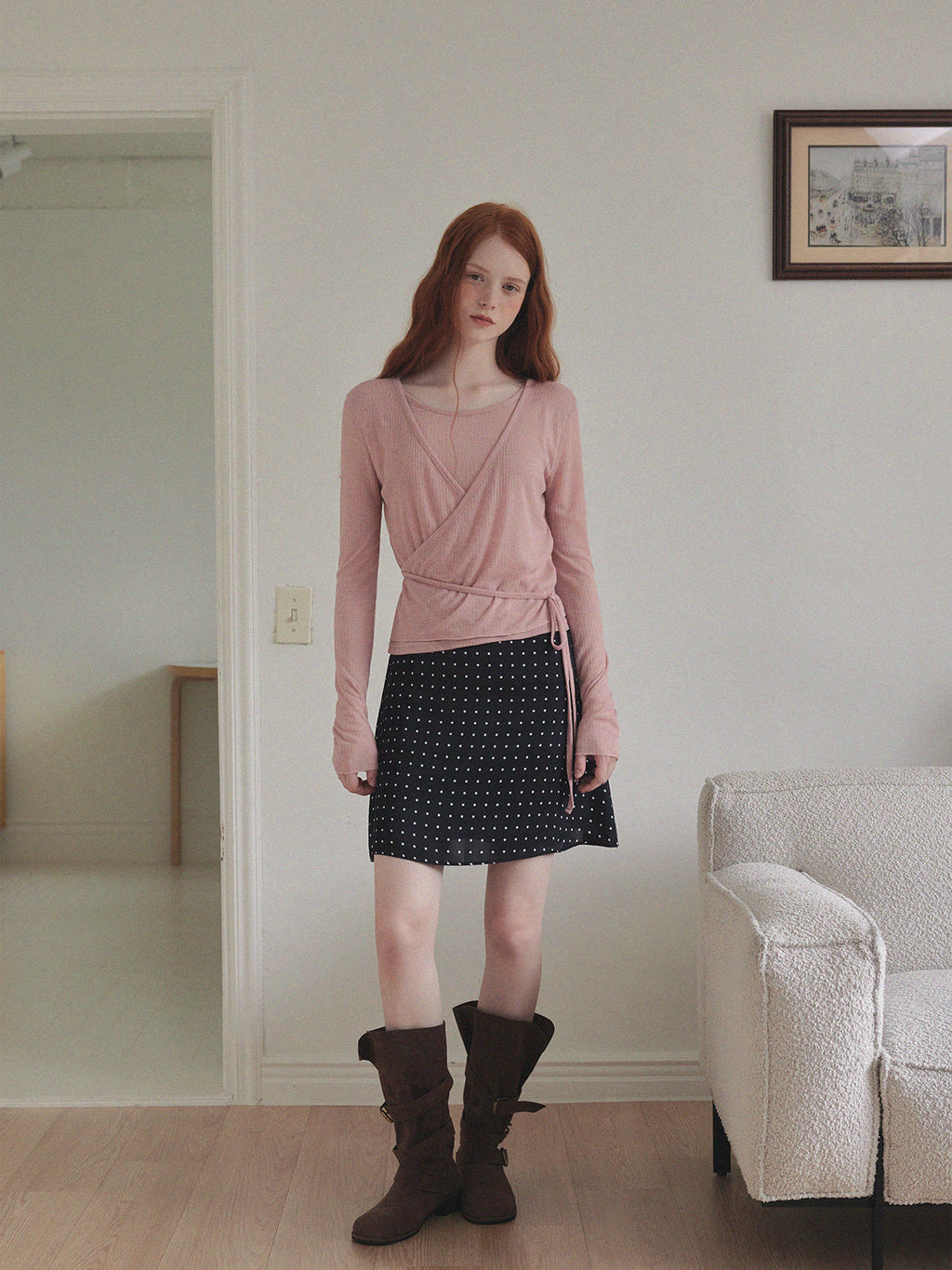 [TWEE] Eren Layered Wrap Long Sleeve T-Shirt