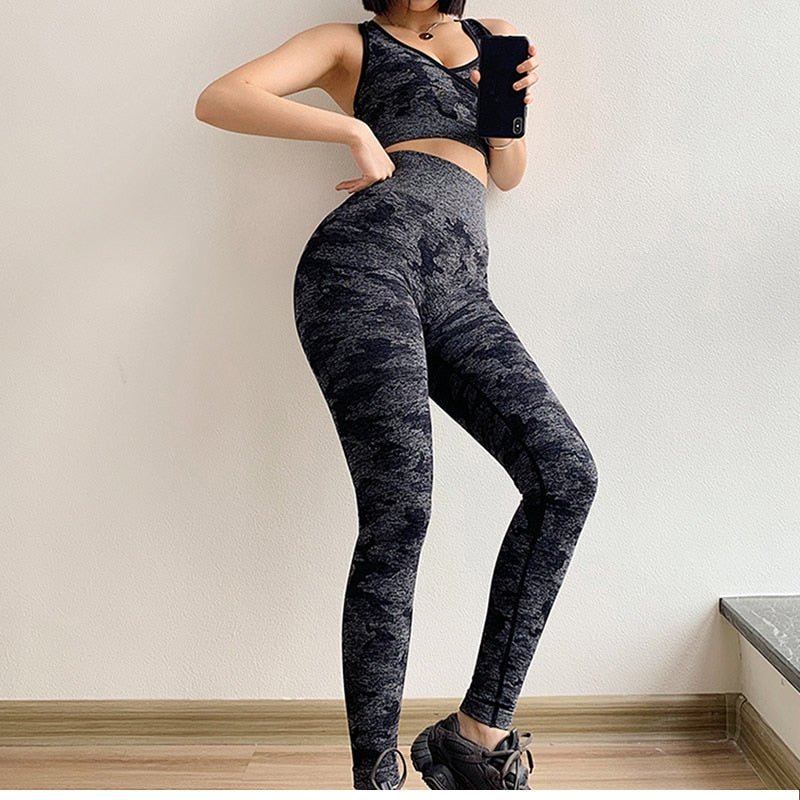 Camo Seamless Leggings High Waist Camouflag Yoga Pants Push Up Gym Sportwear Fitness Tights Running Leggins Workout Trousers