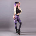 Classic Skull Printed Women Leggings Fitness Gothic Purple Mist Ankle Pants Sexy Workout Leggins Middle Waist