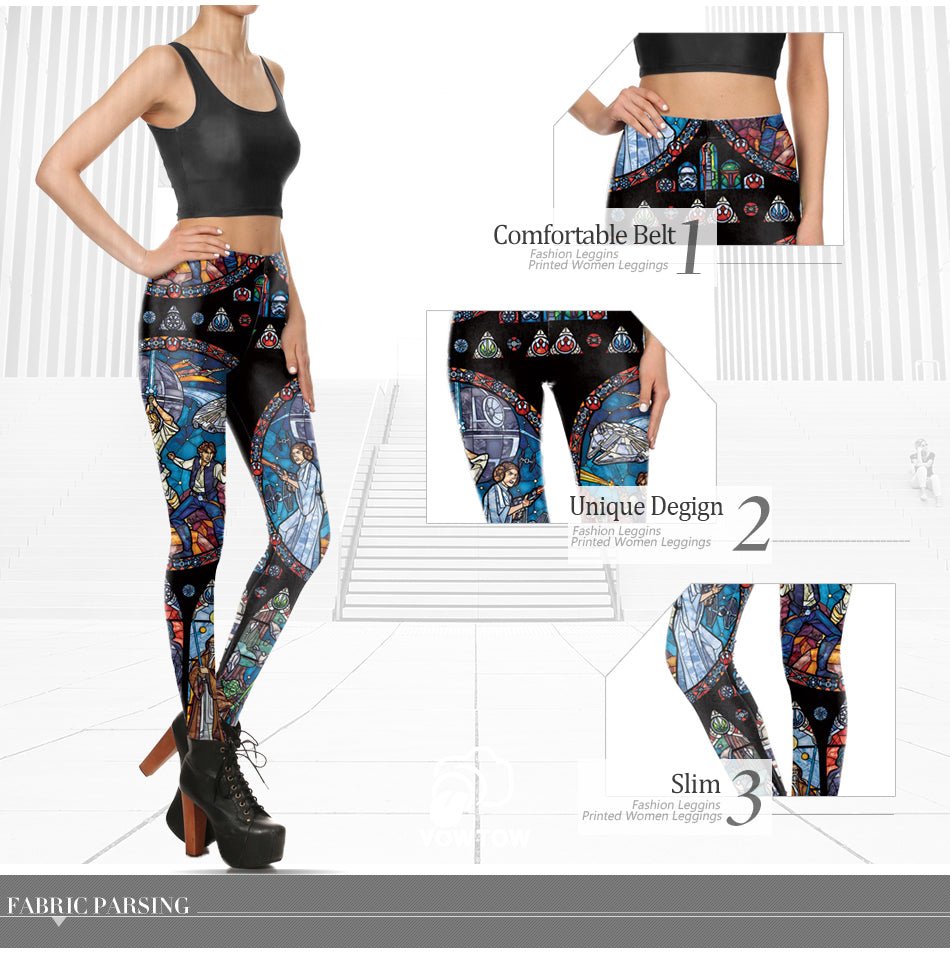 Comic Cosplay Star Wars Slim Girl's Leggings Women Digital Print Leggins Workout Fitness Pants Legging