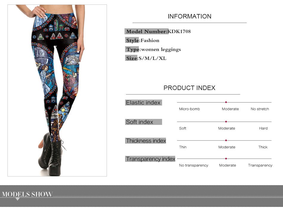 Comic Cosplay Star Wars Slim Girl's Leggings Women Digital Print Leggins Workout Fitness Pants Legging