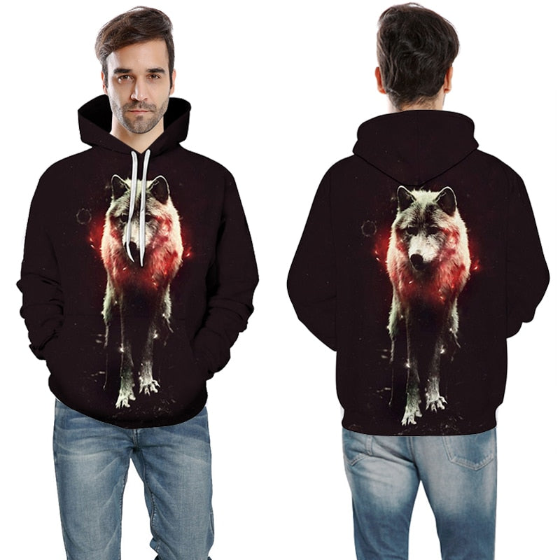 Native 3D Hoodies Men Women Sweatshirts Wolf Hoody Black Tracksuits Harajuku Pullover Streetwear Coat