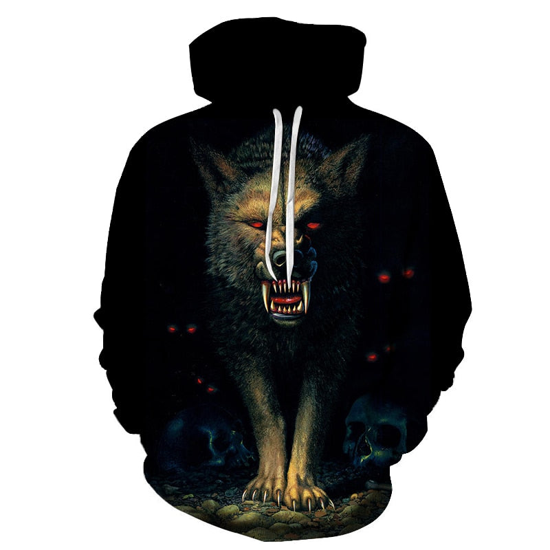 Native 3D Hoodies Men Women Sweatshirts Wolf Hoody Black Tracksuits Harajuku Pullover Streetwear Coat