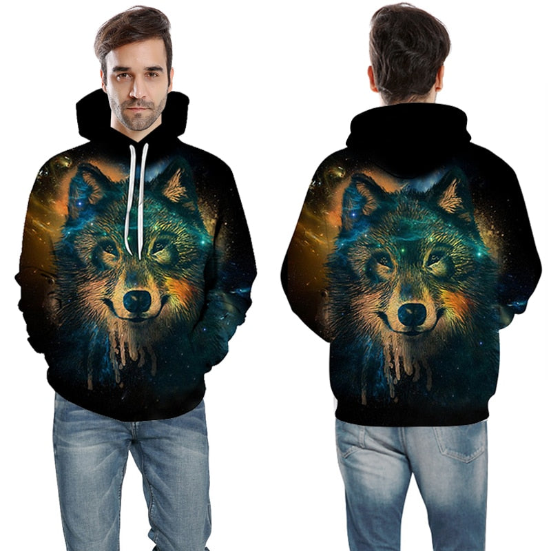 Native 3D Hoodies Men Women Sweatshirts Wolf Hoody Black Tracksuits Harajuku Pullover Streetwear Coat