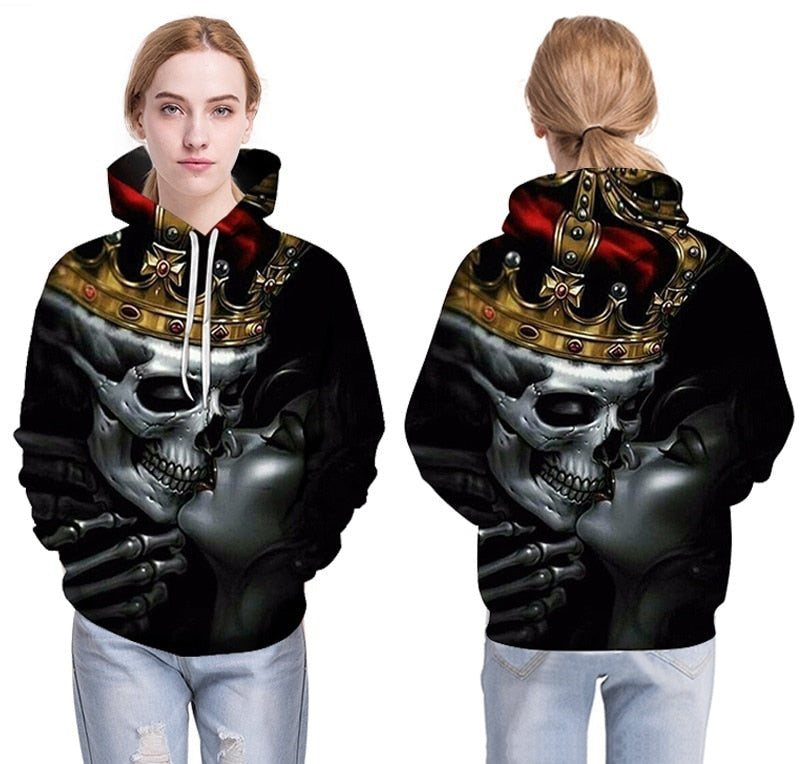 Men/Women 3d Hoodies Metal Skulls kiss Print women Hooded Hoodies Thin 3d Sweatshirts Hoody Hip hop Tops