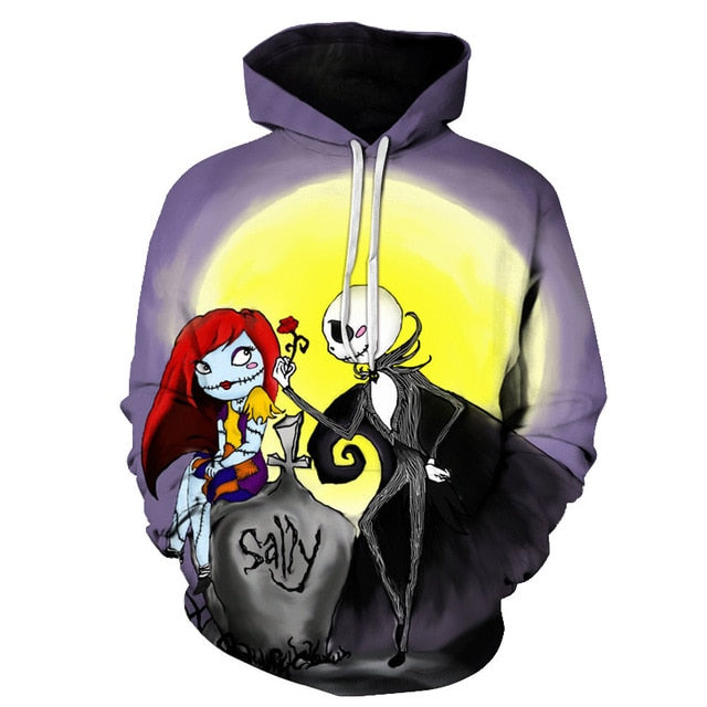 Men Women shirt/Hoodies/Tees Outerwear Halloween Gift Nightmare Before Christmas Jack 3D Print Female/male Hoody Sweatshirt