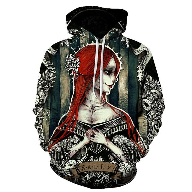 Men Women shirt/Hoodies/Tees Outerwear Halloween Gift Nightmare Before Christmas Jack 3D Print Female/male Hoody Sweatshirt