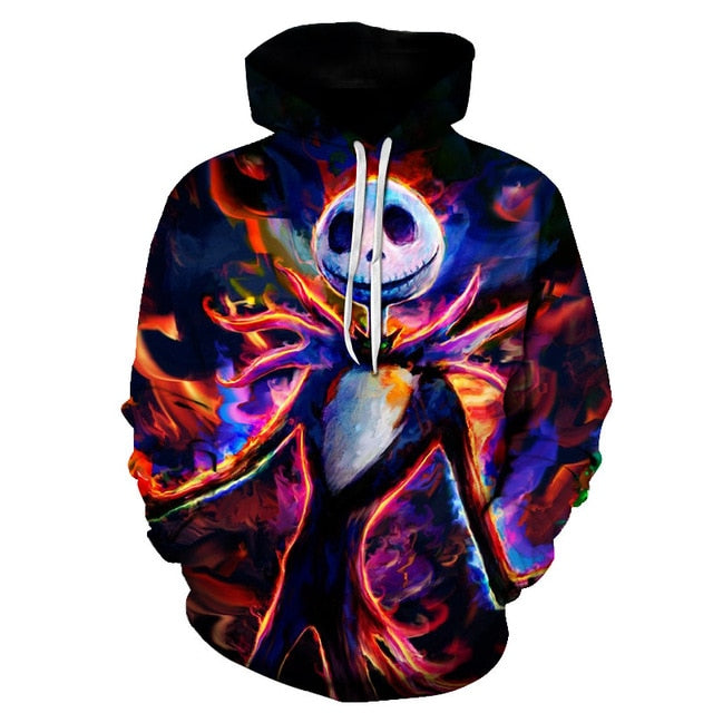 Men Women shirt/Hoodies/Tees Outerwear Halloween Gift Nightmare Before Christmas Jack 3D Print Female/male Hoody Sweatshirt