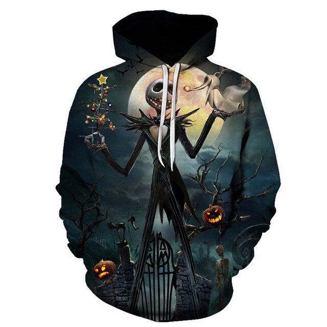 Men Women shirt/Hoodies/Tees Outerwear Halloween Gift Nightmare Before Christmas Jack 3D Print Female/male Hoody Sweatshirt