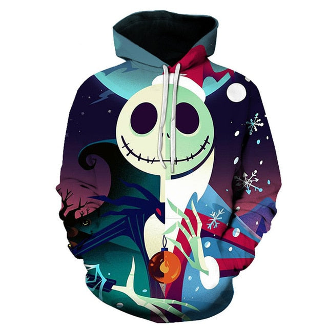 Men Women shirt/Hoodies/Tees Outerwear Halloween Gift Nightmare Before Christmas Jack 3D Print Female/male Hoody Sweatshirt
