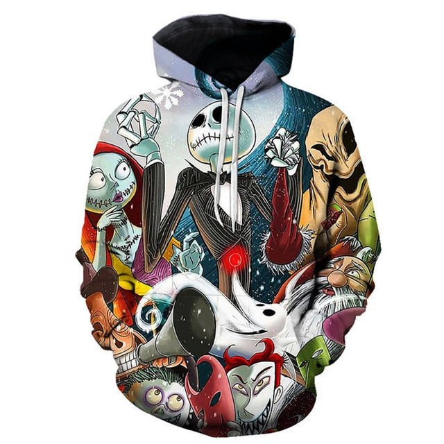 Men Women shirt/Hoodies/Tees Outerwear Halloween Gift Nightmare Before Christmas Jack 3D Print Female/male Hoody Sweatshirt