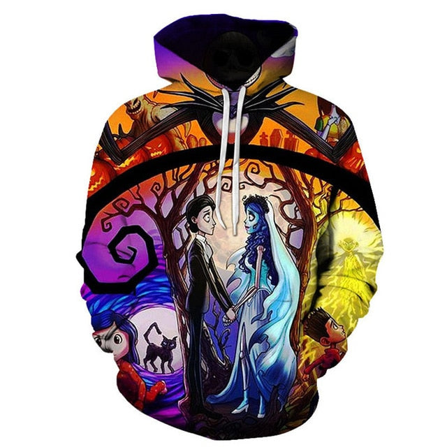 Men Women shirt/Hoodies/Tees Outerwear Halloween Gift Nightmare Before Christmas Jack 3D Print Female/male Hoody Sweatshirt