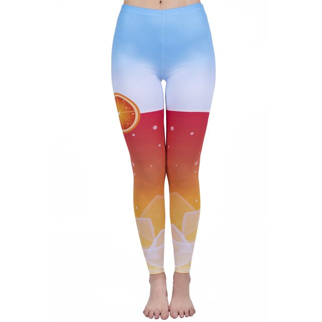 Fashion Women Legging Pink Tropics Printing With Multicolor Pattern Leggins High Elasticity Legins Fitness Pants Leggings