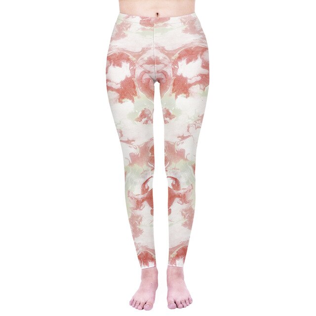 Fashion Women Legging Pink Tropics Printing With Multicolor Pattern Leggins High Elasticity Legins Fitness Pants Leggings