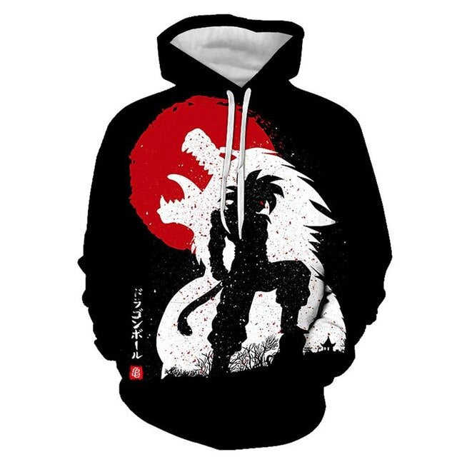 Dragon Ball Hoodie Men 3D Sweatshirts Super Saiyan Goku Printed Hooded Pullover Teen Fashion Cartoon Hoody Streetwear